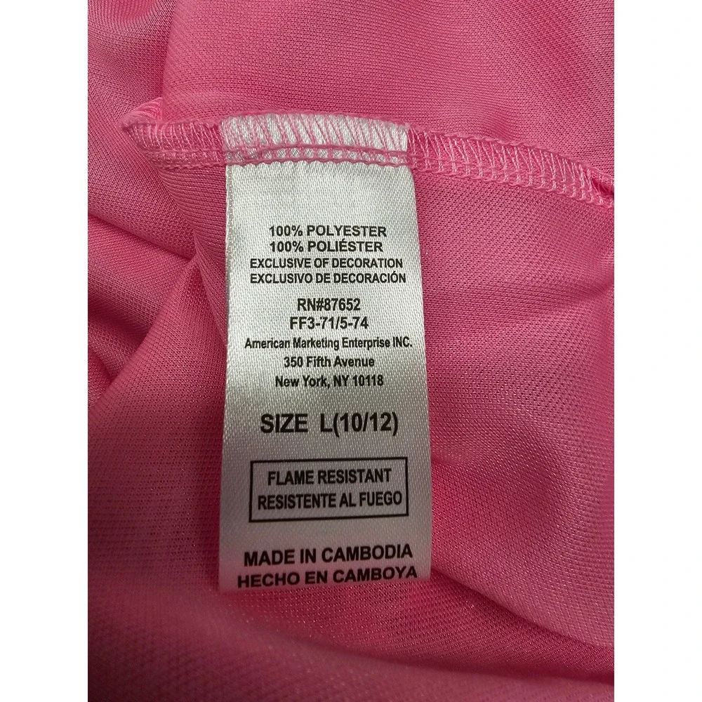 Bluey Girls Character Graphic Tulle‎ Skirt Nightgown Pink Polyester Size Large